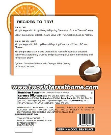 Two Sisters Home Orange Ya' Coconut