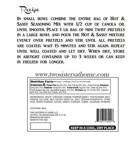 Two Sisters at Home Hot & Sassy Pretzel Seasoning