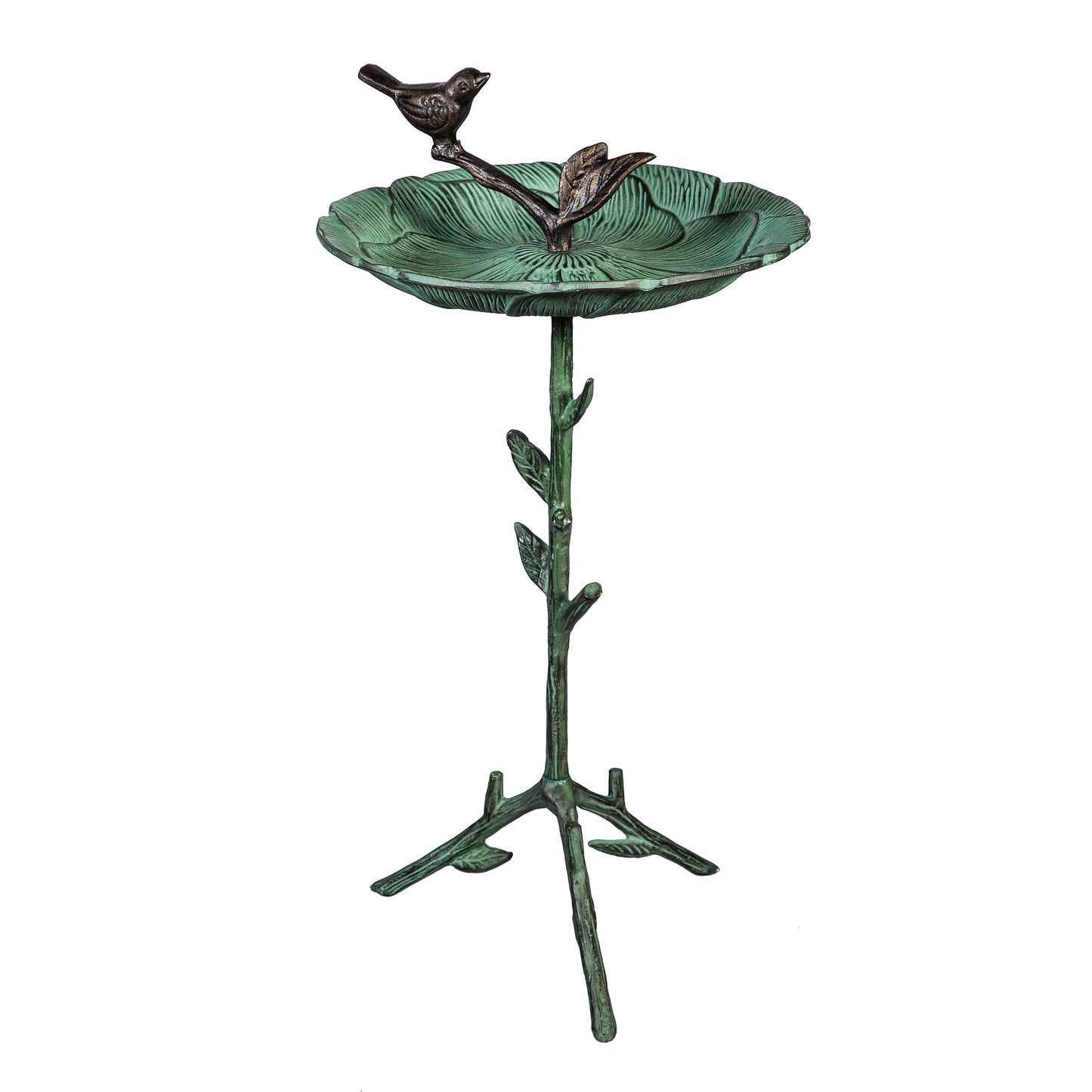 Garden of Wonder Birdbath, Metal Green Birdbath