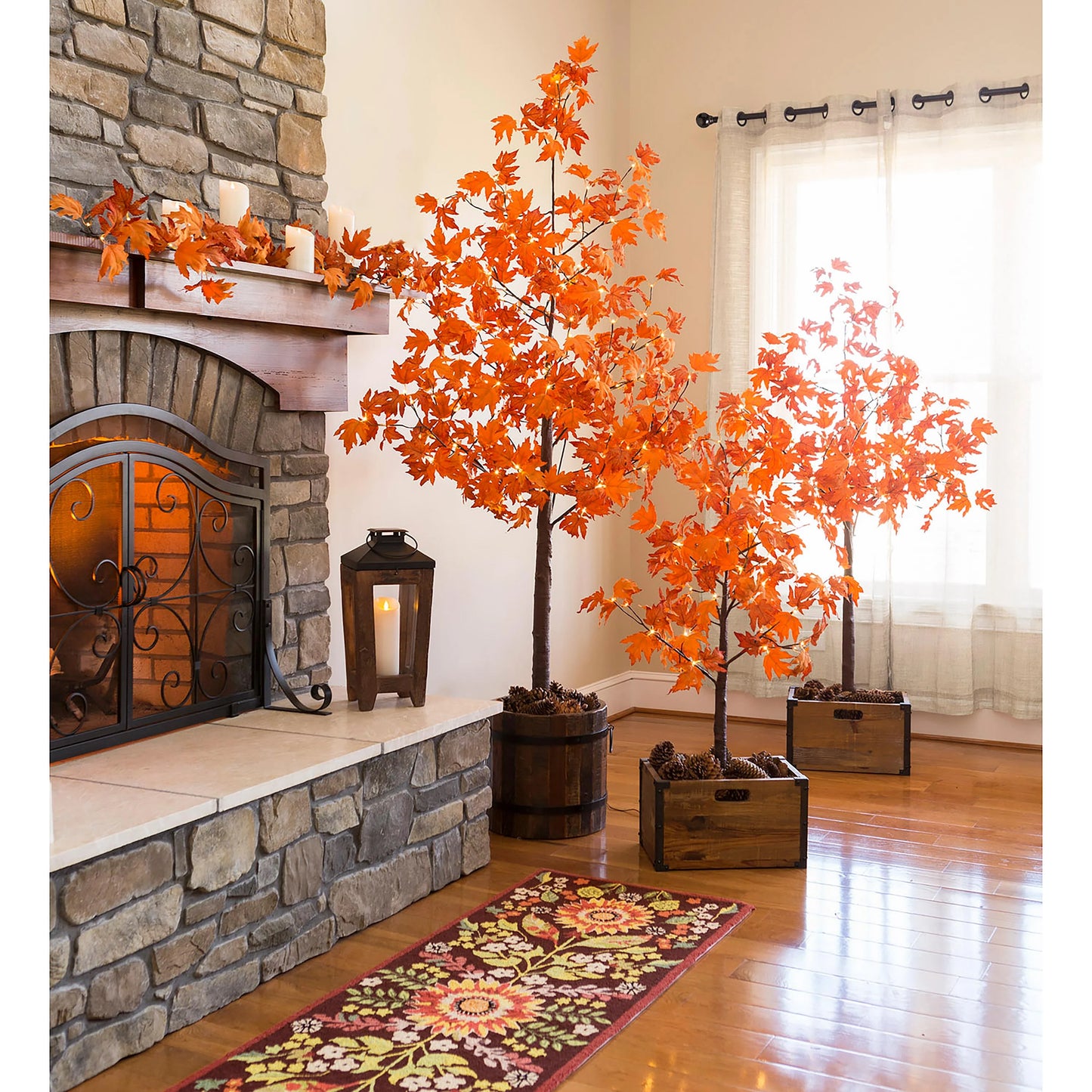 Indoor/Outdoor LED Maple Lighted Tree with 48Lights, 4'H