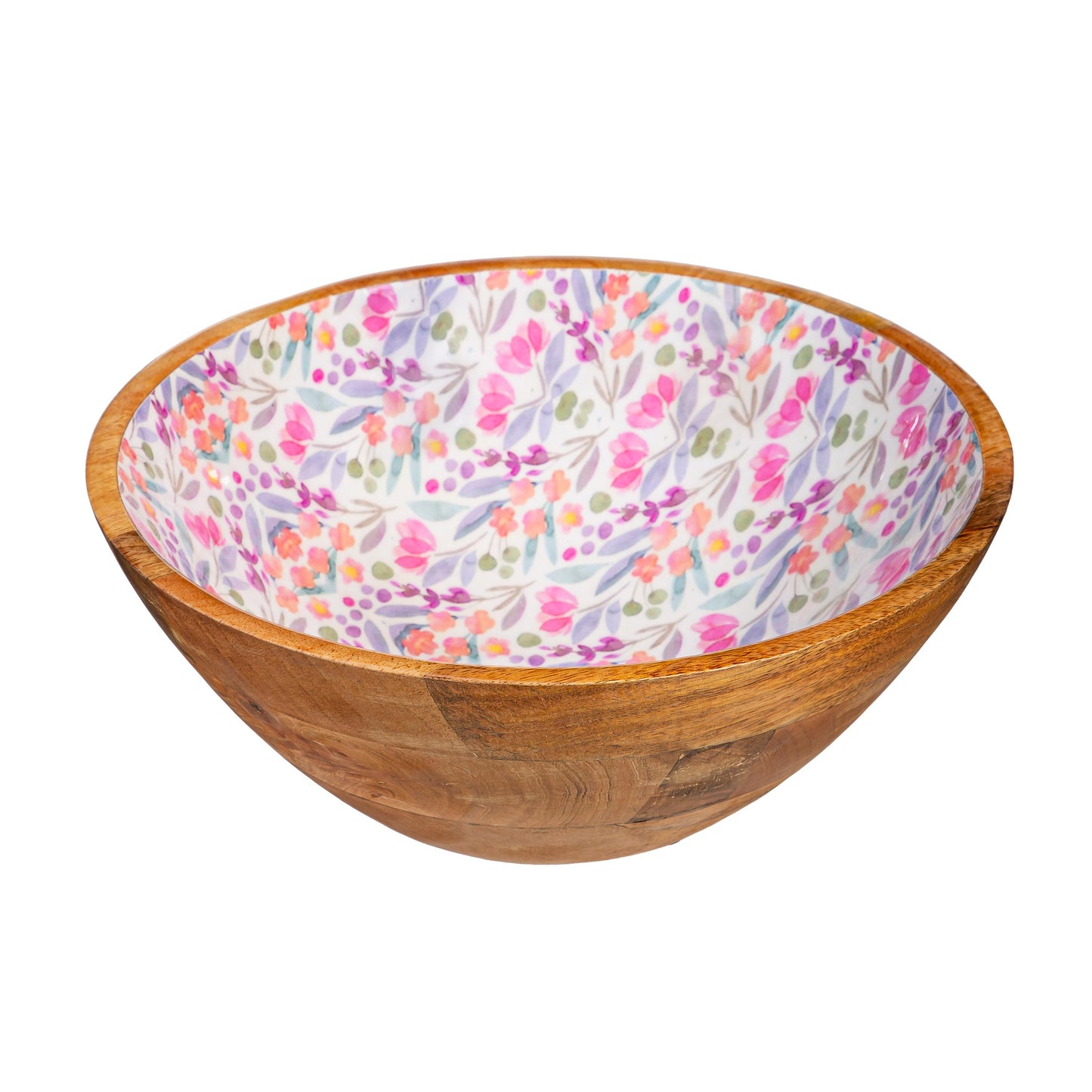 Petal Paradise Large Wood Bowl