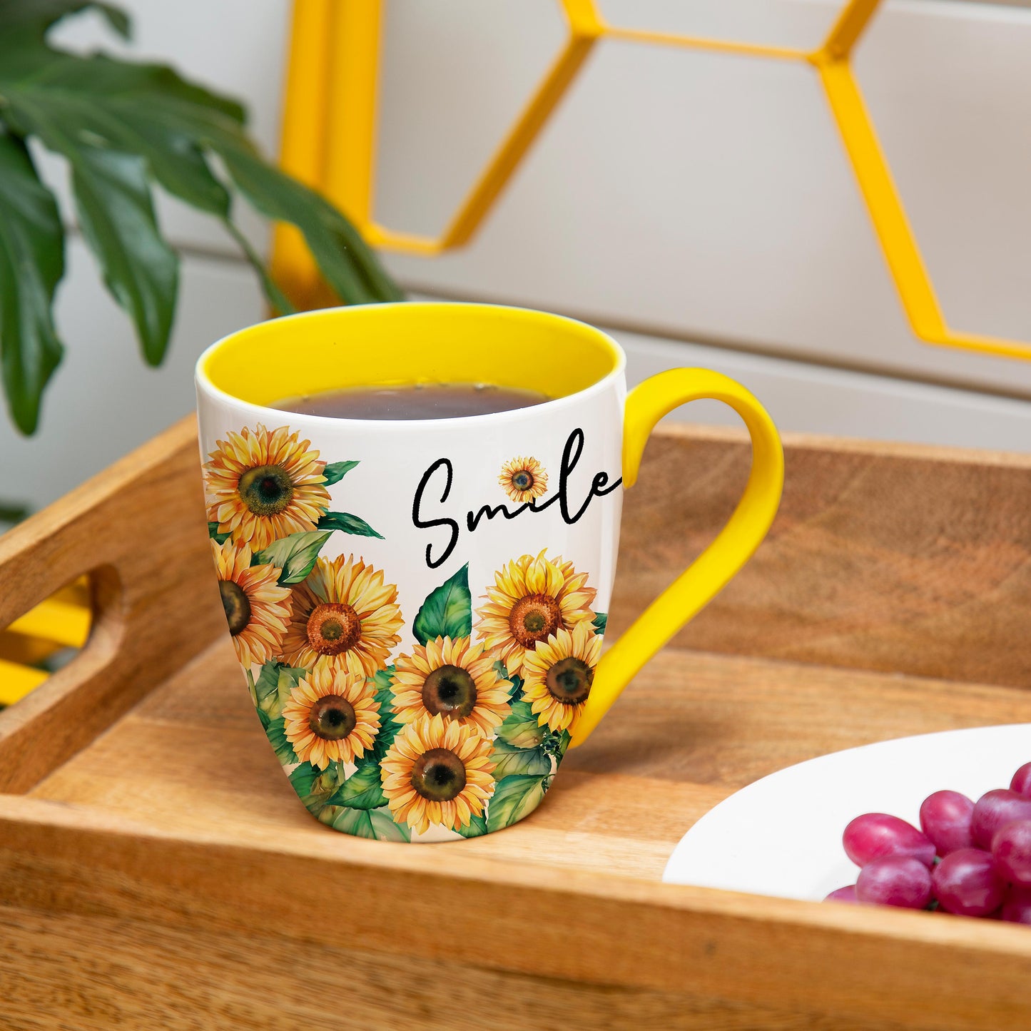 Sunflower Smile Ceramic Cup O' Java, 17oz, Gift box