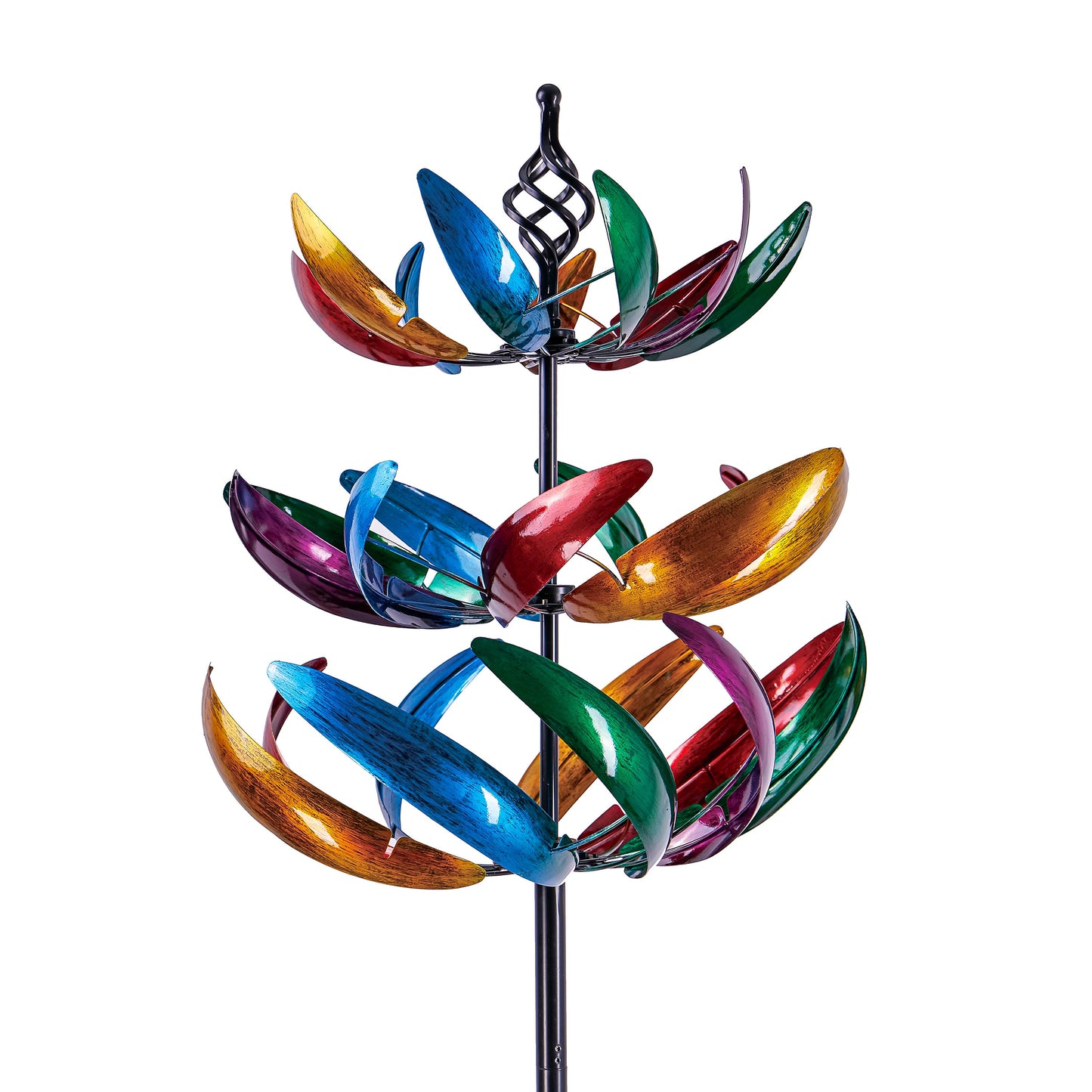 84"H Three-Tiered Wind Spinner, Multi-Colored