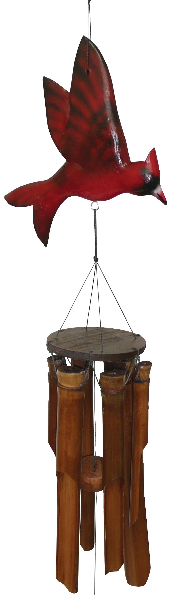 Cohasset Glossy Finish Cardinal Bamboo Wind Chime