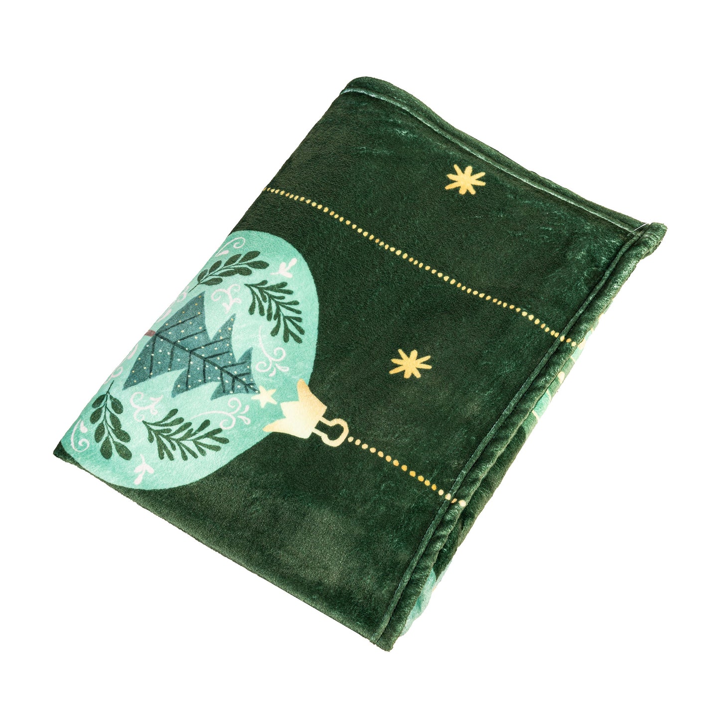 Shades of Green Plush Blanket, Christmas Tree