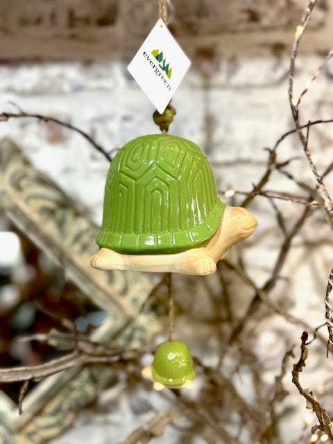 Ceramic Turtle Mommy and Baby Bell