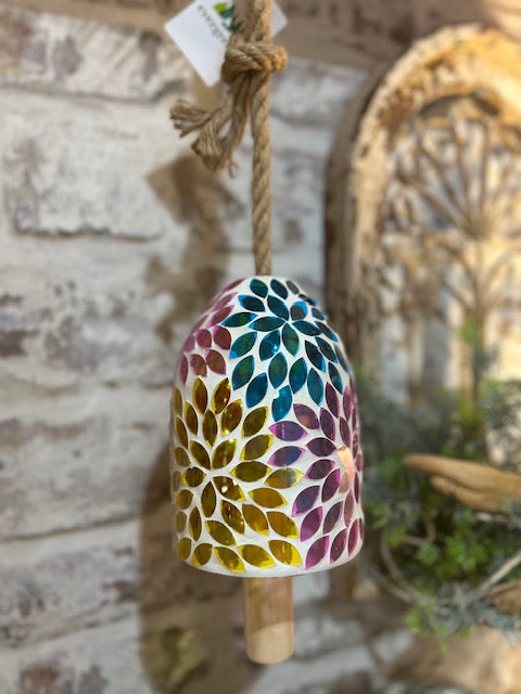 Colorful Flowers Mosaic Bell
