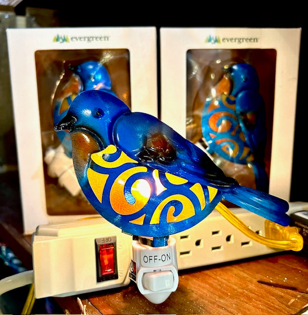 Glass Blue Bird Nightlight