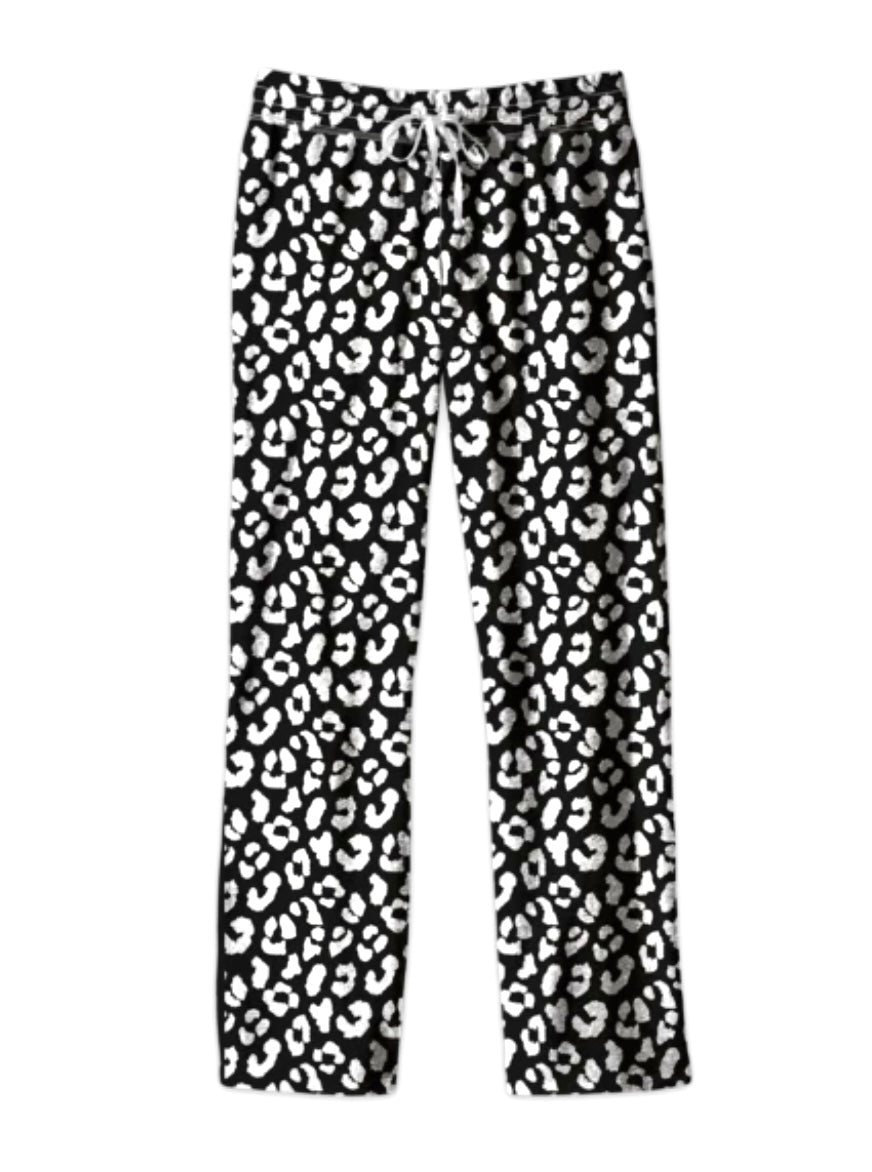 SC Lounge Pants-Black/White Leopard