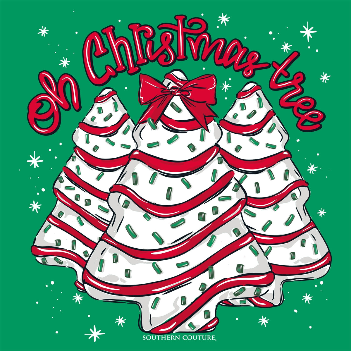 SC Soft Oh Christmas Tree Front Print - Irish Green