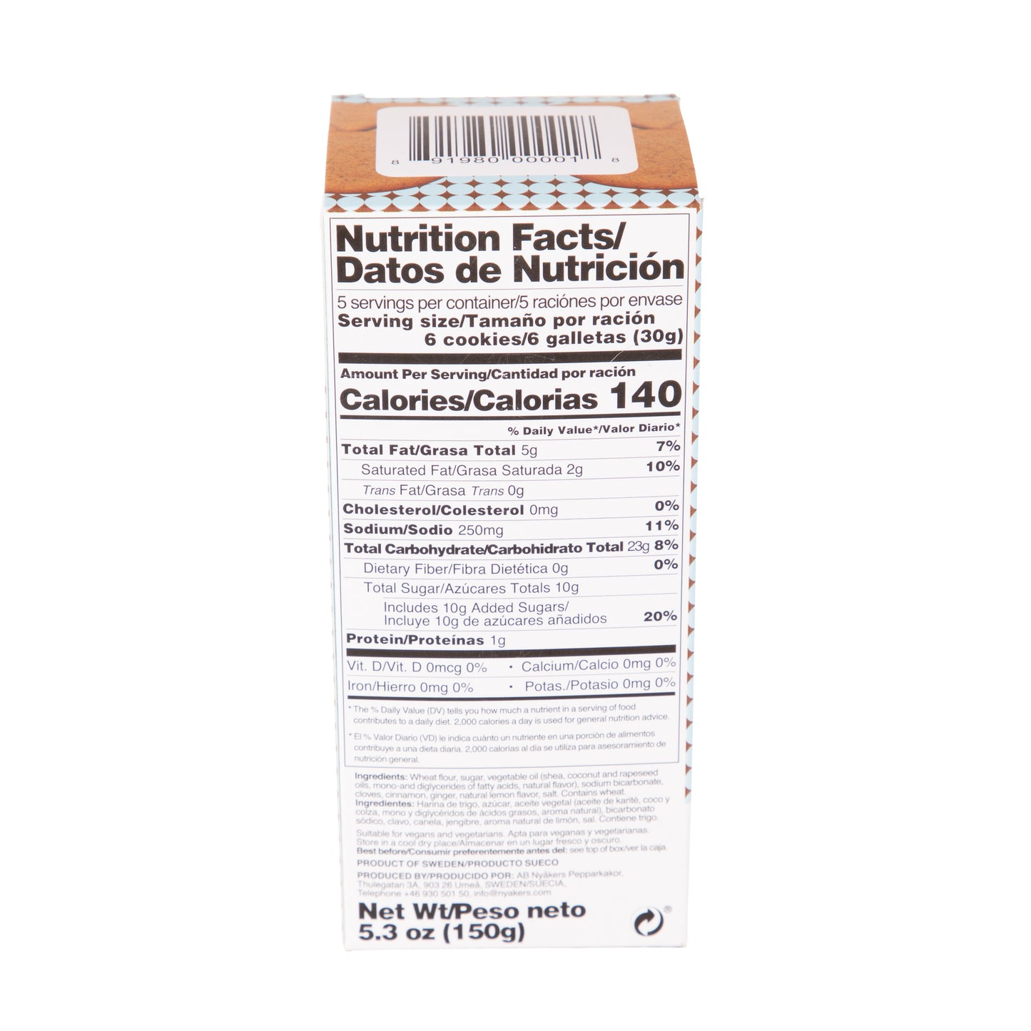 Nyåkers Lemon Gingersnaps, 150g/5.3 oz