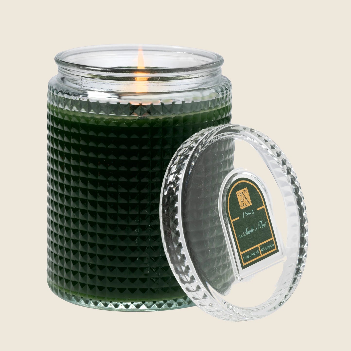 Aromatique The Smell of Tree - 15oz Textured Glass Candle with Lid