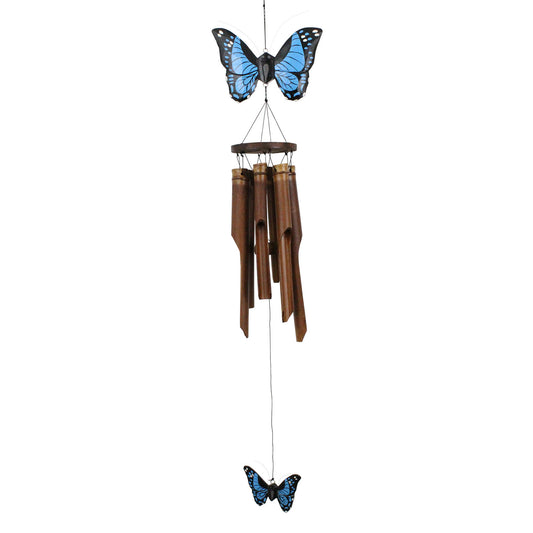 Cohasset Blue Butterfly Bamboo Wind Chime