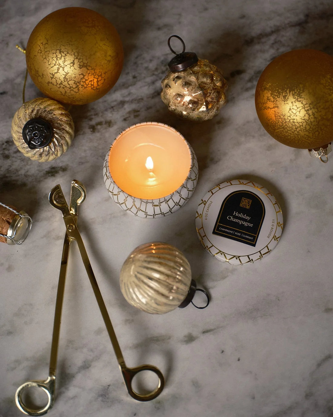 Holiday Champagne - Printed Travel Tin Candle