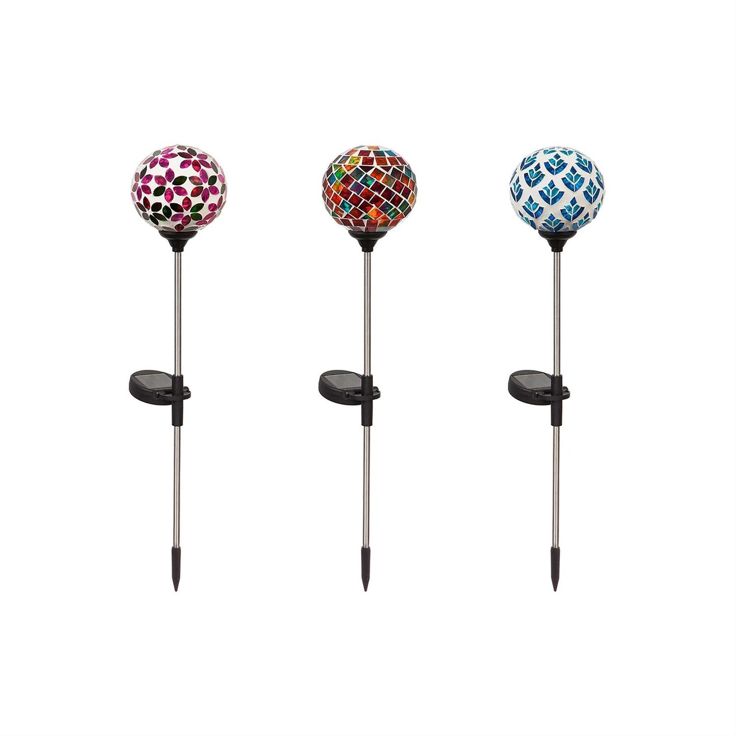 What She Shed Garden Stake, Solar Mosaic Globe Garden Stakes, 22"H