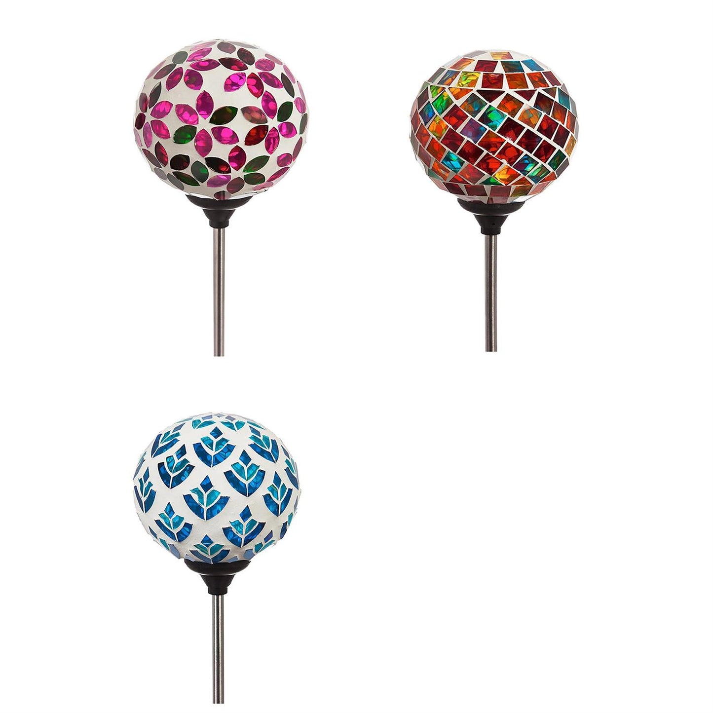 What She Shed Garden Stake, Solar Mosaic Globe Garden Stakes, 22"H