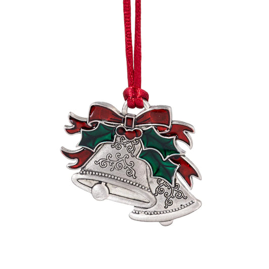 Plow & Hearth Bell Solid Pewter Christmas Ornament, 2"