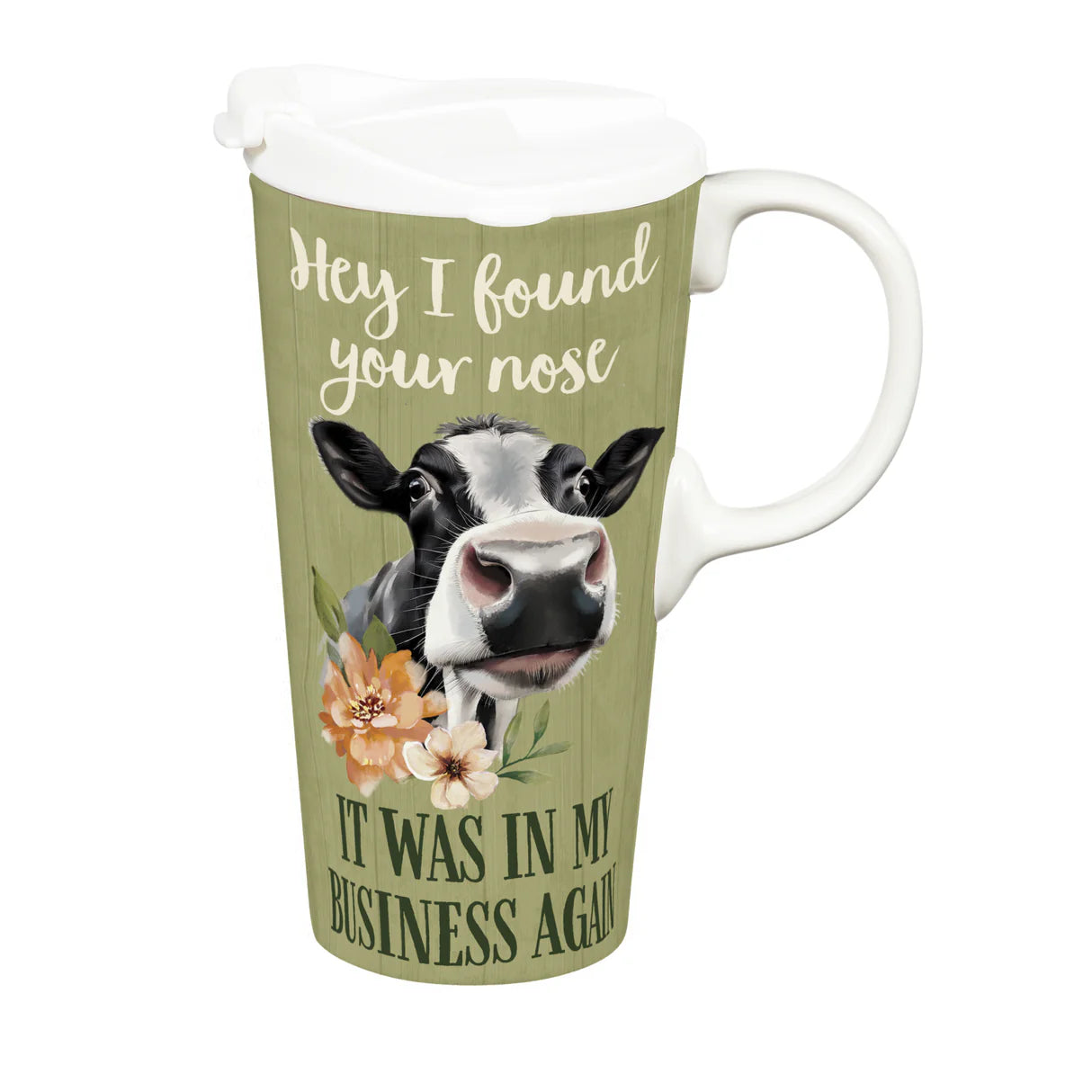 Petal & Plow Ceramic Perfect Cup, Farm Cow Funny, 17oz, Gift Box