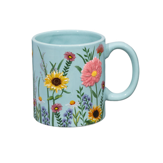 Floral Sculpted Ceramic Cup 16oz
