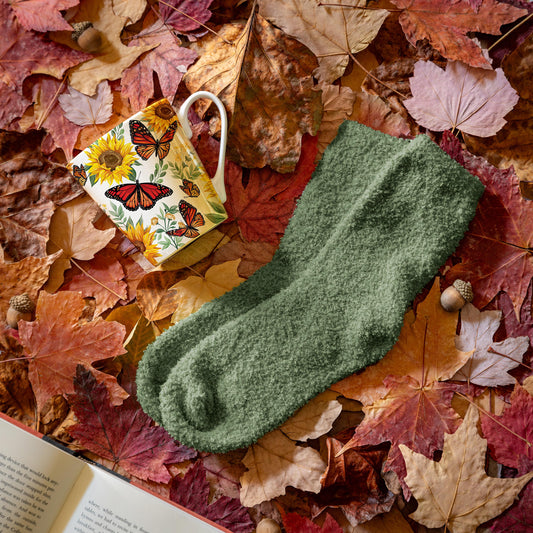 Butterfly Ceramic Flare Cup and Sage Socks Gift Set, 12oz, Gift Box