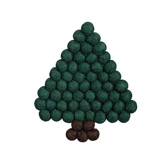 Shades of Green Trivet Tree Fabric, 7.25"L x 8.5"W