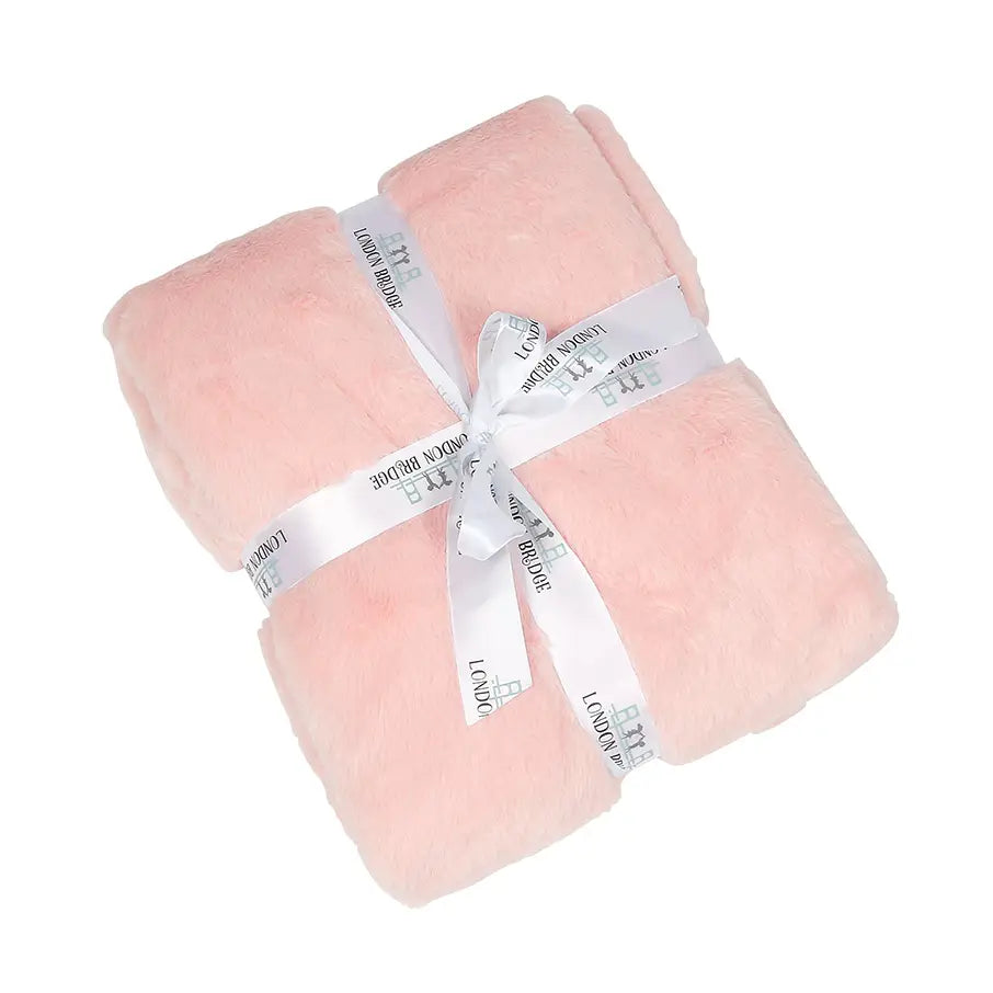 London Bridge Light Pink Fur Blanket