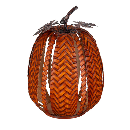 Large Pumpkin Metal Statue 16"H