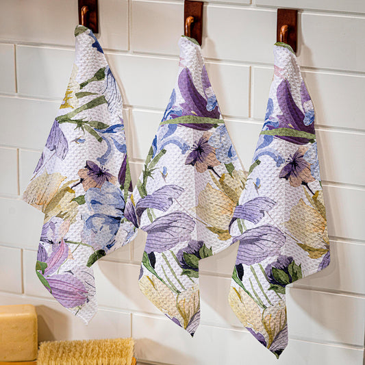 Golden Lilac Quick Dry Dish Cloth, Set of 3, 10" x 10"