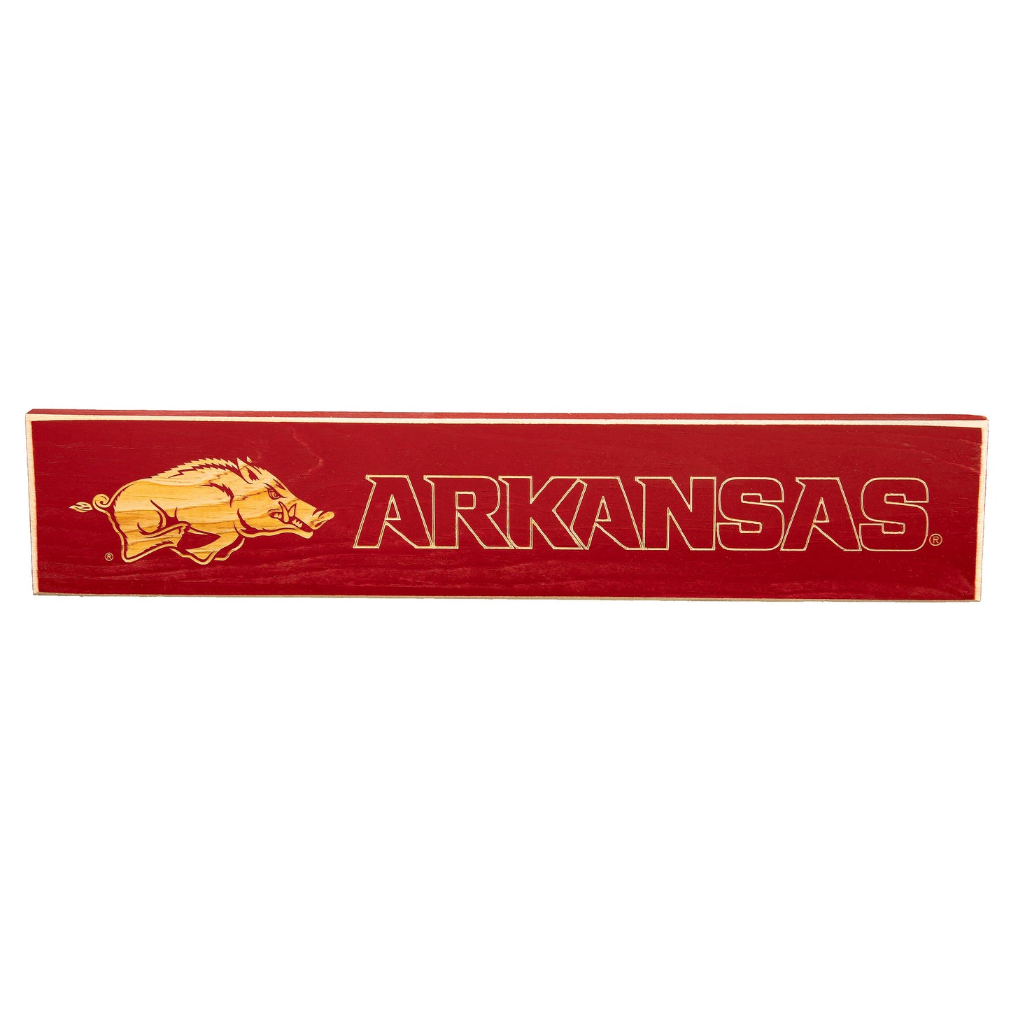 University of Arkansas Engraved Wood Sign, 3.5" x 18