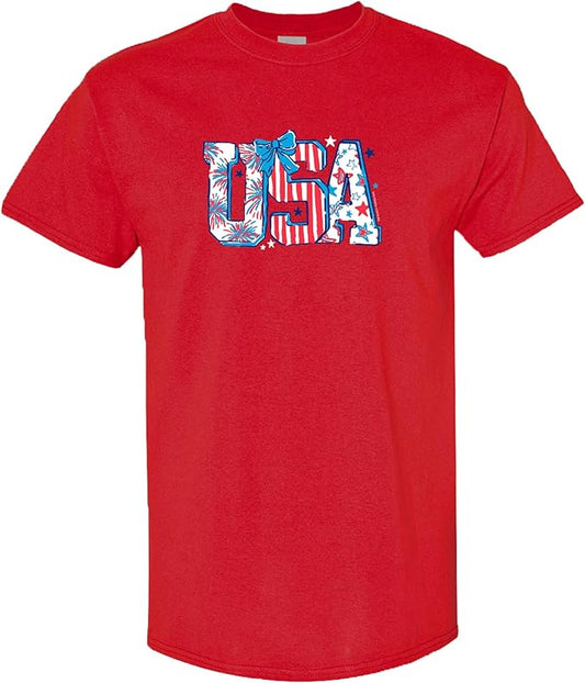 SC Soft Pattern Letter USA - Red