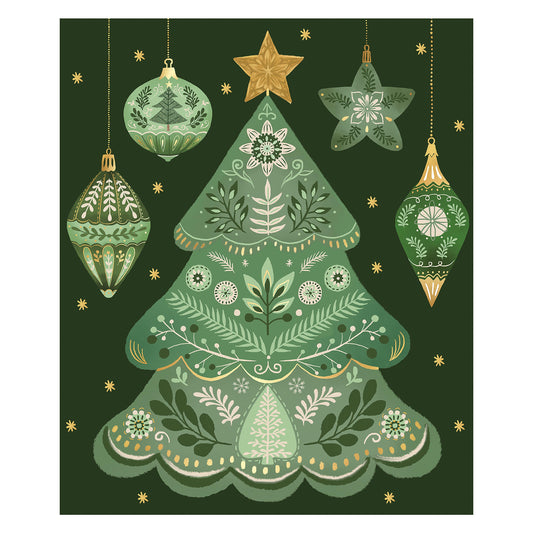 Shades of Green Plush Blanket, Christmas Tree