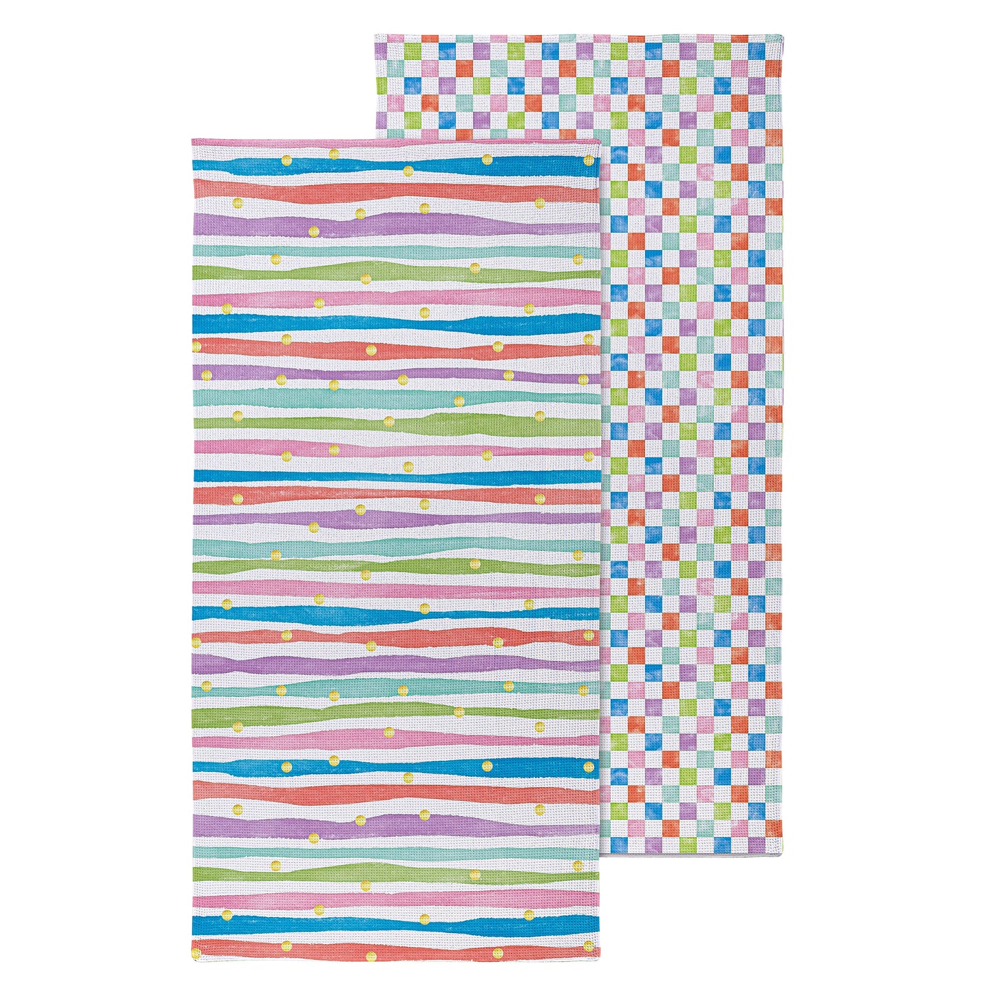 Stripes and Checkers Quick Dry Towel and Matching Carrying Case