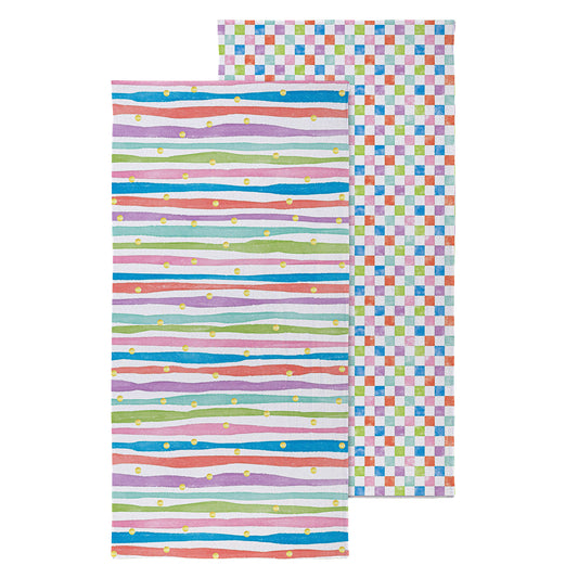 Stripes and Checkers Quick Dry Towel and Matching Carrying Case