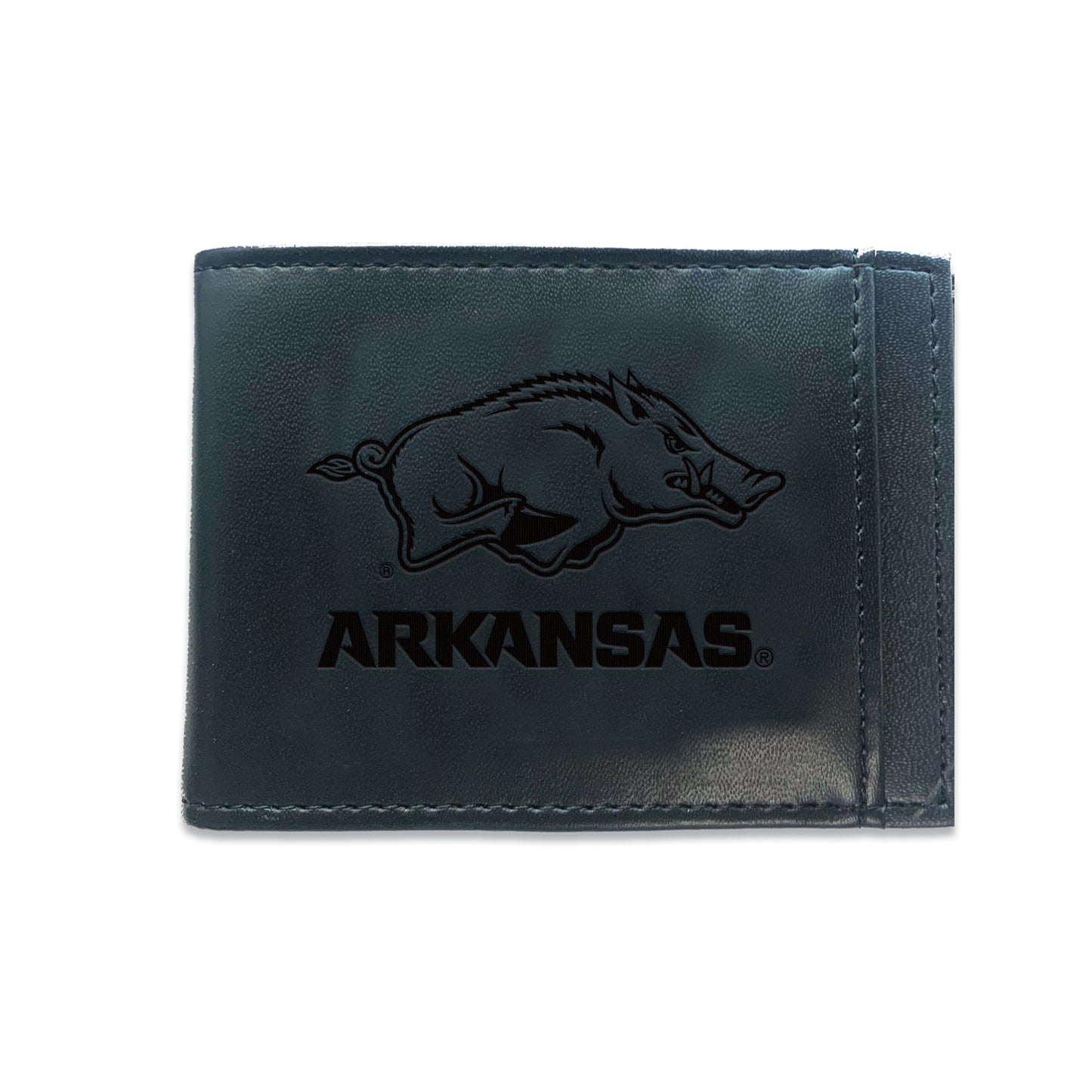 Front Pocket Wallet w/ RFID Blocking, University of Arkansas, Black