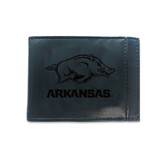 Front Pocket Wallet w/ RFID Blocking, University of Arkansas, Black
