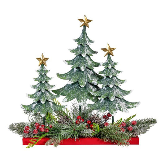 Joyful Traditions Table Décor Metal Christmas Trees with Artificial, 18"L
