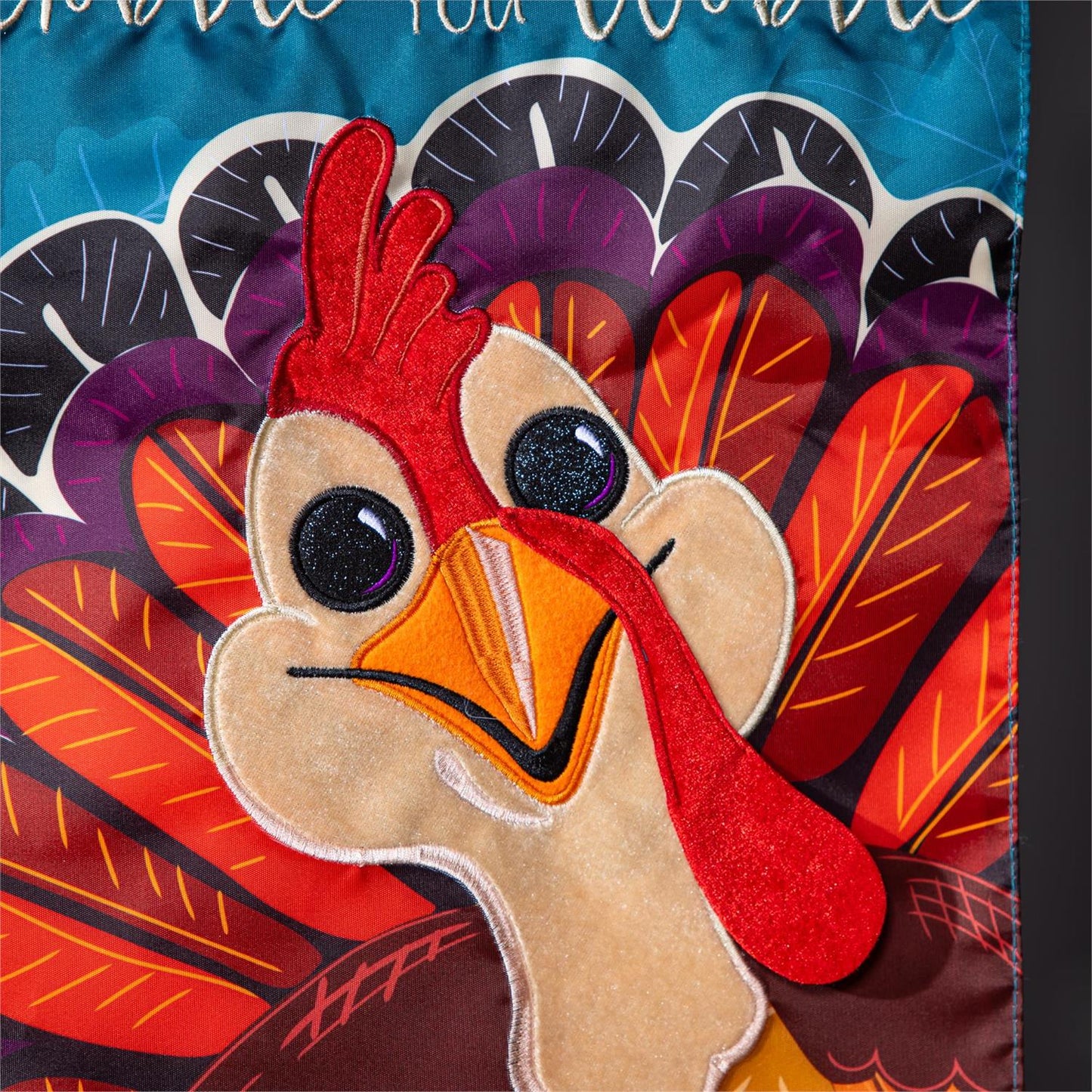 Gobble Til You Wobble Applique Flag, Garden
