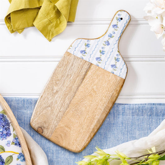 VivaStyle Cutting Board, Rectangular Wood Cutting Board, Hydrangea, 16"L