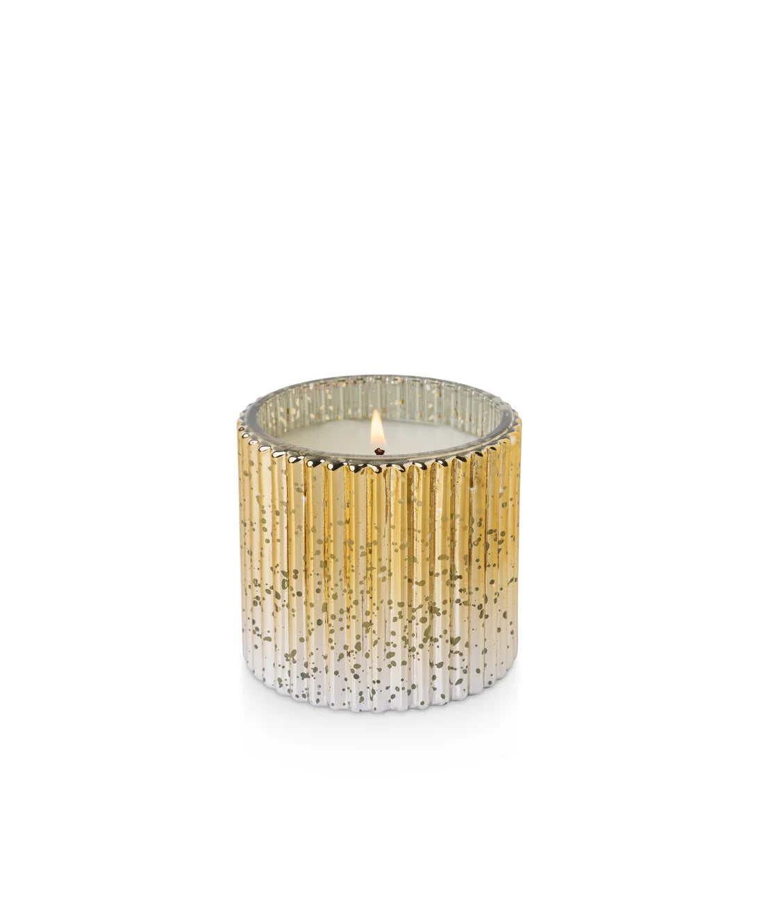 Holiday Champagne - Plaid Ribbed Glass Candle
