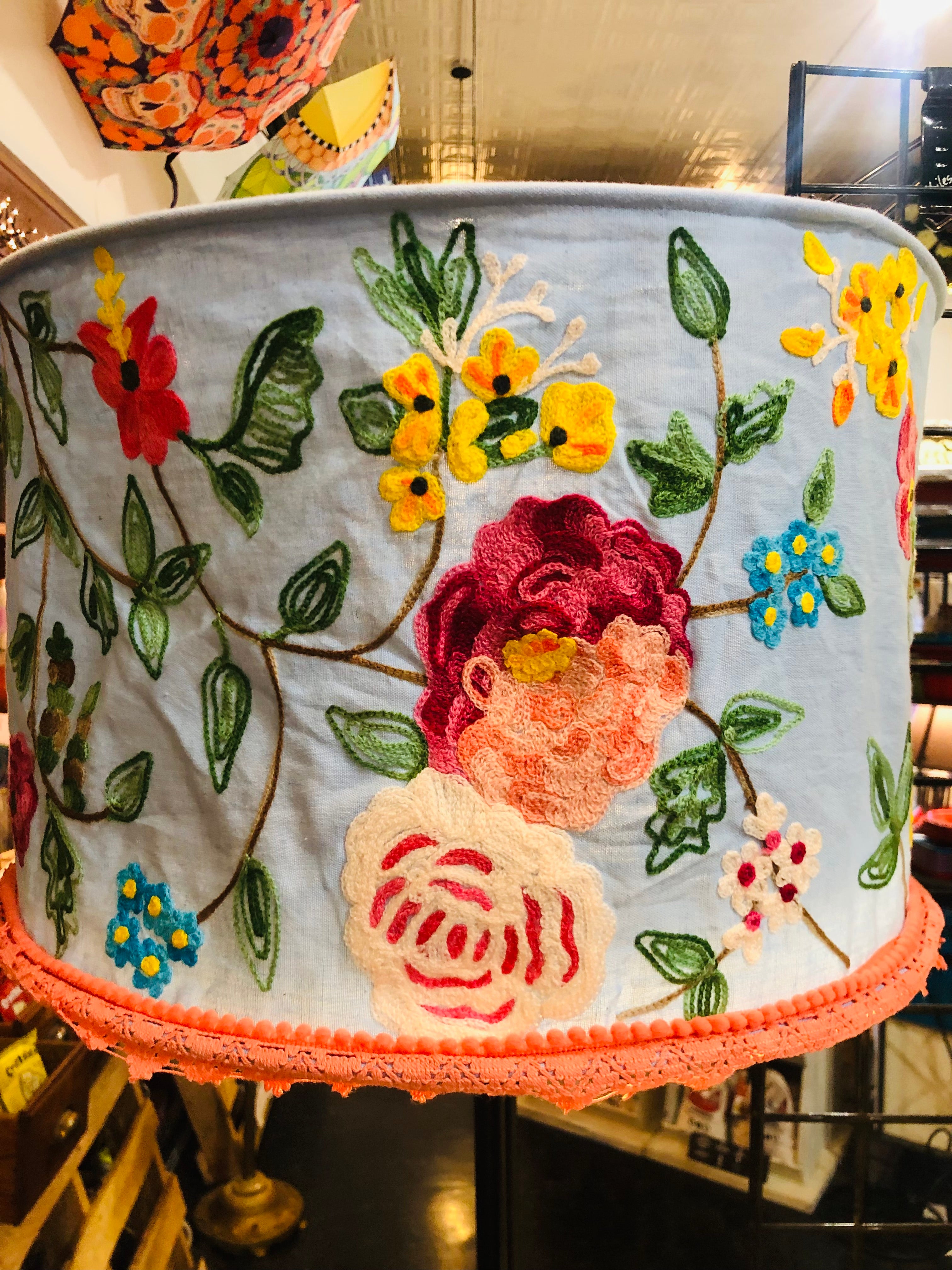 Colapsable Shade Floral Yard Embroidered Collapsible Lamp Shades – Harts on Broad