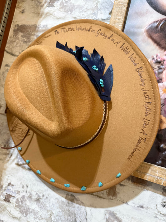 Hat with Turquoise Stones