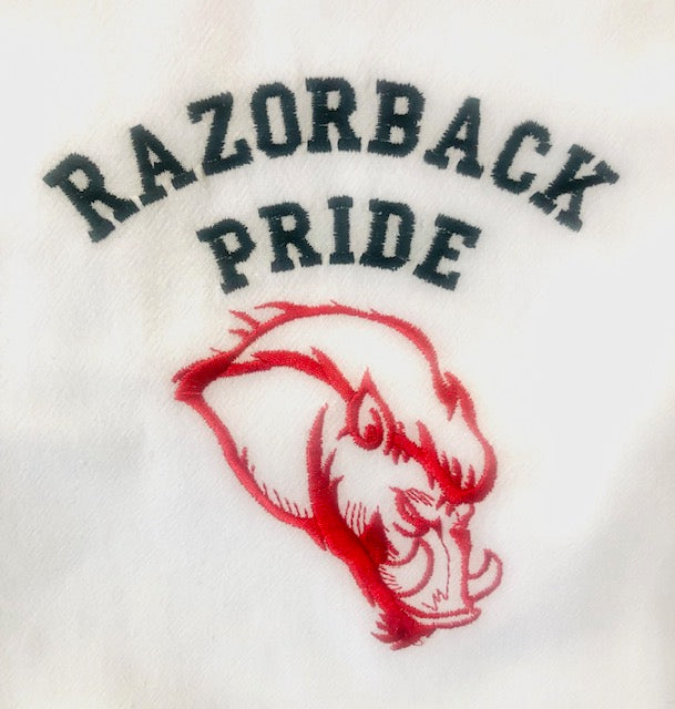 Razorback Pride Embroidered Tea Towel