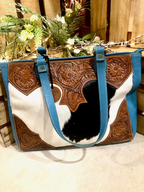 Myra Cowhide with Turquoise Bag