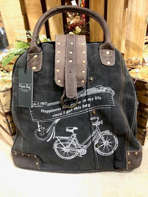 Myra Do Well Bicycle Canvas Shoulder Bag