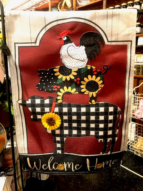 Farm Friends Patchwork Garden Flag