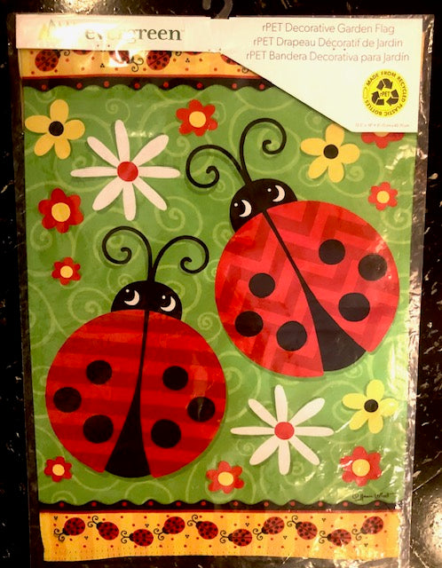 Ladybug Pair Garden Flag