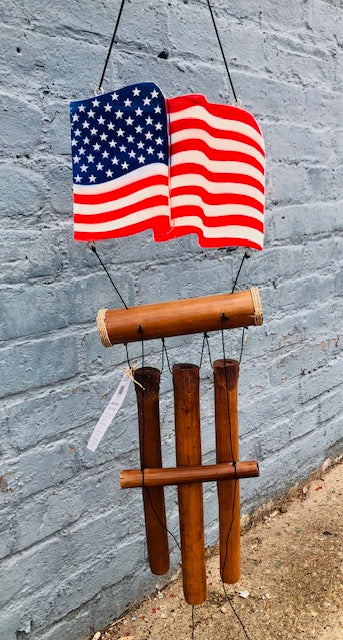 American Flag Bamboo Wind Chimes