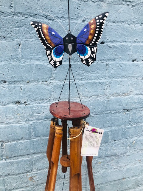 Purple Butterfly Bamboo Wind Chimes