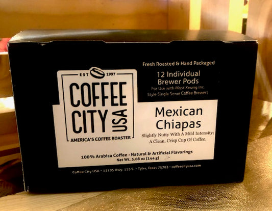 Coffee City USA Mexican Chiapas Individual Pods