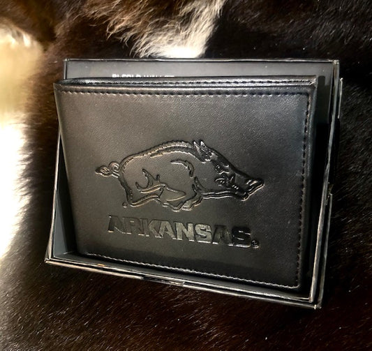 Black University of Arkansas Bifold Wallet